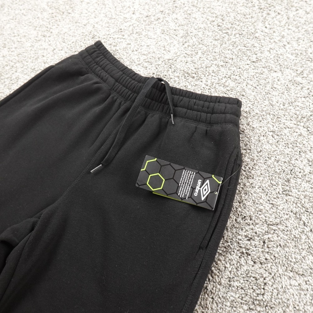 NEW Umbro Pants Mens S Black Soccer Futbol‎ Warm Up Drawstring Jogger Sweatpants